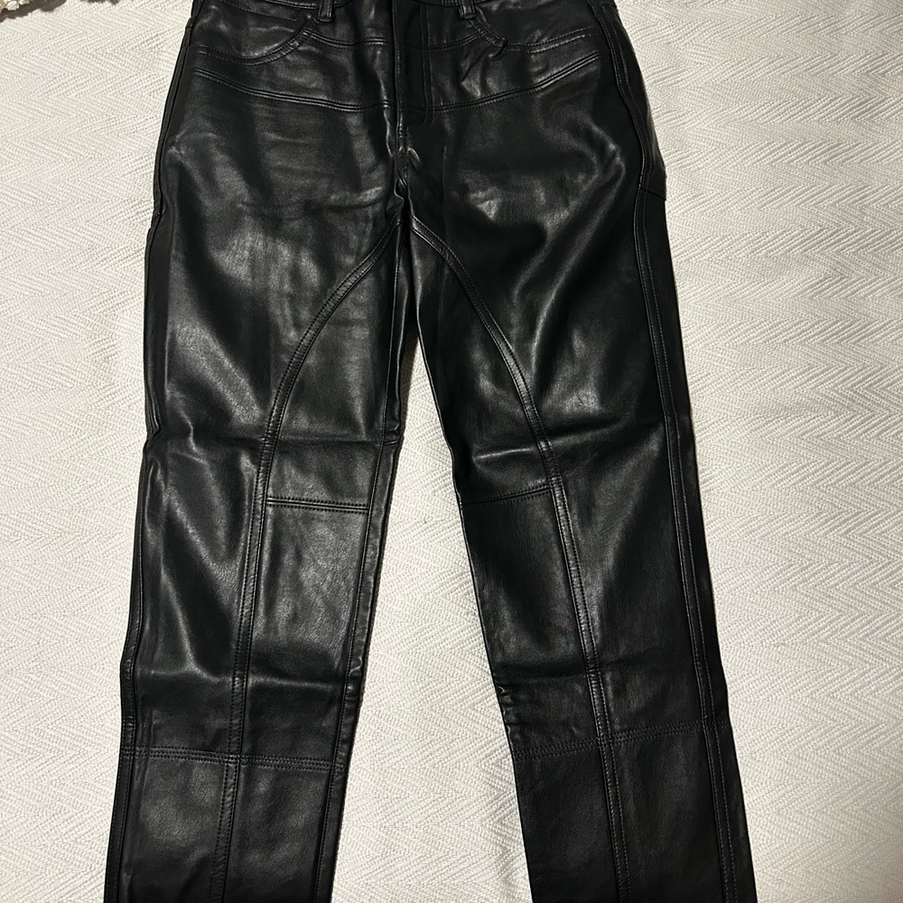 Free People Black Leather Pants